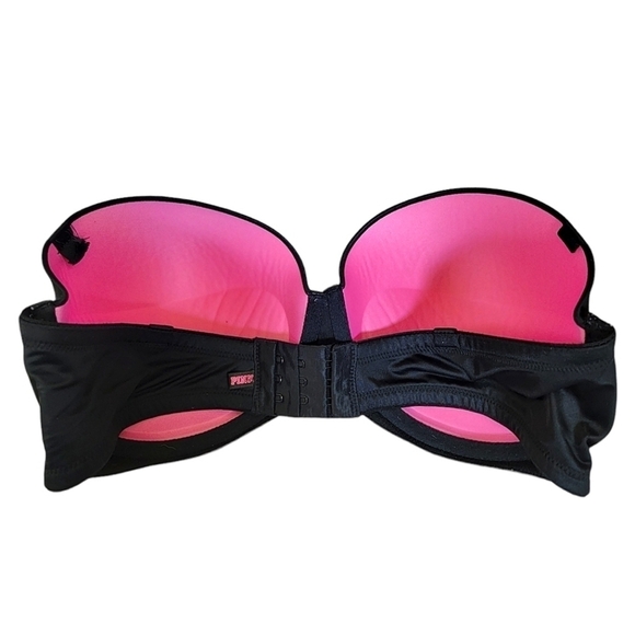 Victoria's Secret PINK Wear Everywhere Multi-way Push Up Black Strapless Bra 36D - Picture 3 of 4